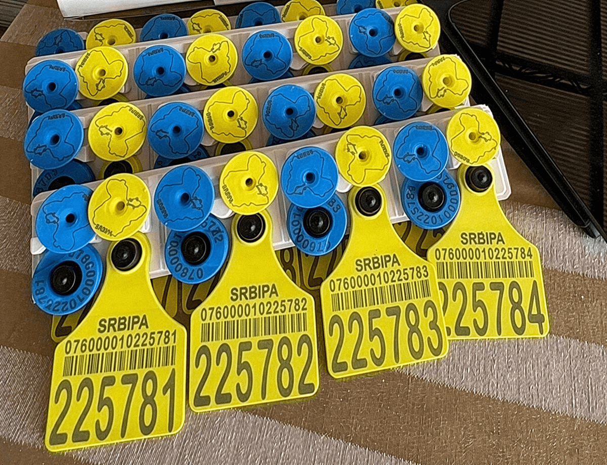 Traceability tags detailed close up